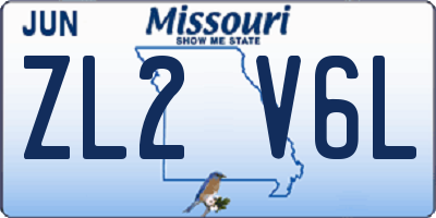 MO license plate ZL2V6L