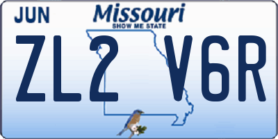 MO license plate ZL2V6R