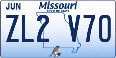 MO license plate ZL2V7O
