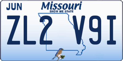 MO license plate ZL2V9I