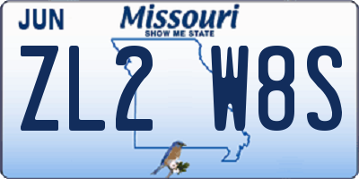 MO license plate ZL2W8S