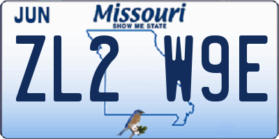 MO license plate ZL2W9E