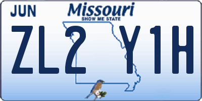 MO license plate ZL2Y1H