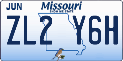 MO license plate ZL2Y6H