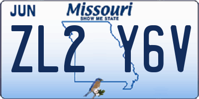 MO license plate ZL2Y6V