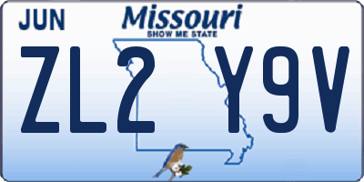 MO license plate ZL2Y9V