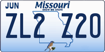 MO license plate ZL2Z2O