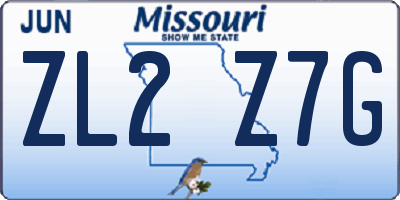 MO license plate ZL2Z7G