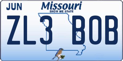 MO license plate ZL3B0B
