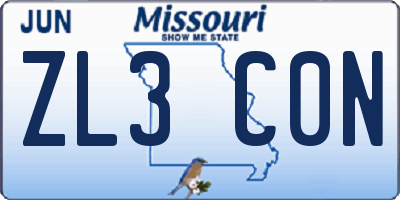 MO license plate ZL3C0N