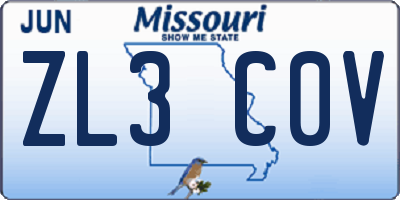 MO license plate ZL3C0V