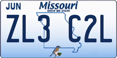 MO license plate ZL3C2L