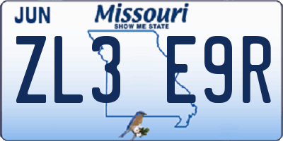 MO license plate ZL3E9R