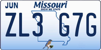 MO license plate ZL3G7G