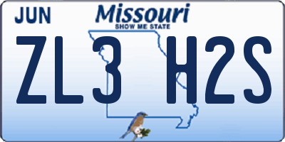 MO license plate ZL3H2S