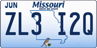 MO license plate ZL3I2Q