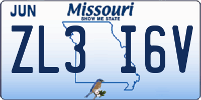 MO license plate ZL3I6V