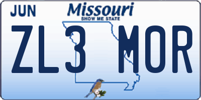 MO license plate ZL3M0R