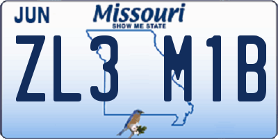 MO license plate ZL3M1B