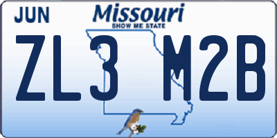 MO license plate ZL3M2B