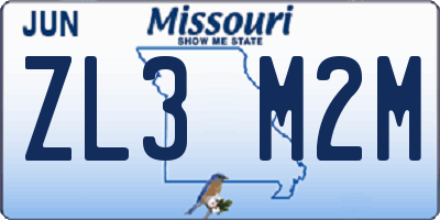MO license plate ZL3M2M
