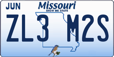 MO license plate ZL3M2S