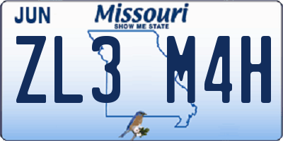 MO license plate ZL3M4H