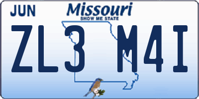 MO license plate ZL3M4I