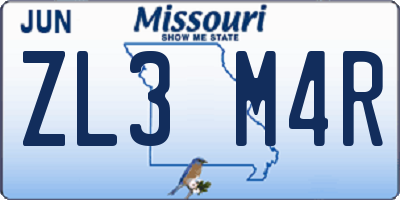 MO license plate ZL3M4R