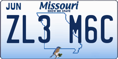 MO license plate ZL3M6C