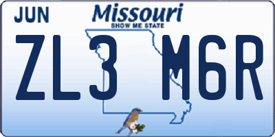 MO license plate ZL3M6R