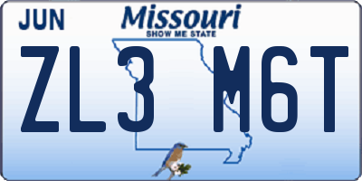 MO license plate ZL3M6T
