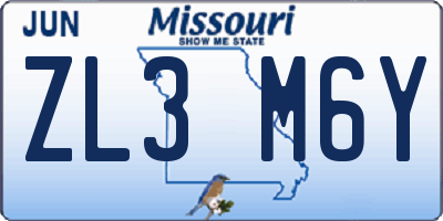MO license plate ZL3M6Y