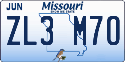 MO license plate ZL3M7O