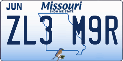 MO license plate ZL3M9R