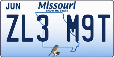 MO license plate ZL3M9T