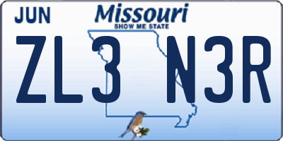 MO license plate ZL3N3R