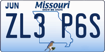 MO license plate ZL3P6S