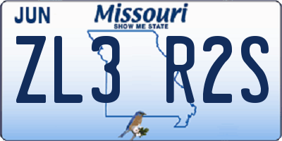 MO license plate ZL3R2S