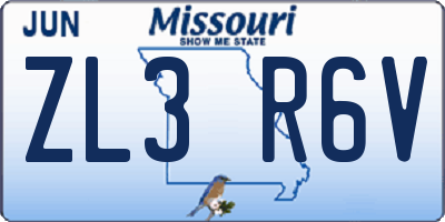 MO license plate ZL3R6V