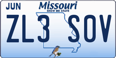 MO license plate ZL3S0V