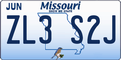 MO license plate ZL3S2J