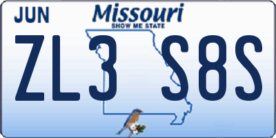 MO license plate ZL3S8S