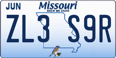 MO license plate ZL3S9R