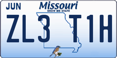 MO license plate ZL3T1H