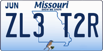MO license plate ZL3T2R