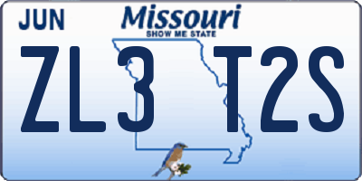 MO license plate ZL3T2S