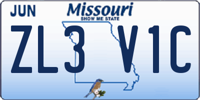 MO license plate ZL3V1C