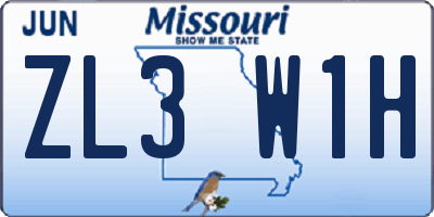 MO license plate ZL3W1H