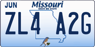 MO license plate ZL4A2G
